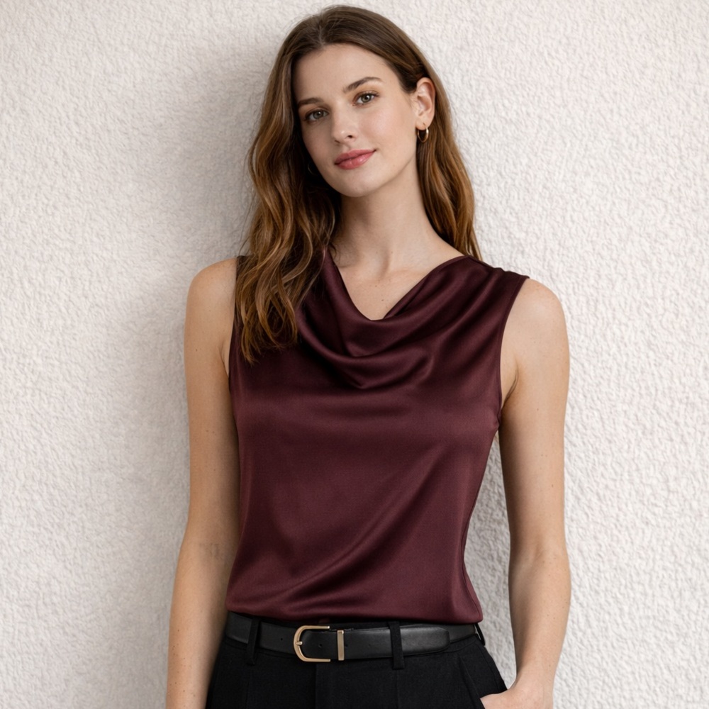 Elegant Burgundy Sleeveless Top